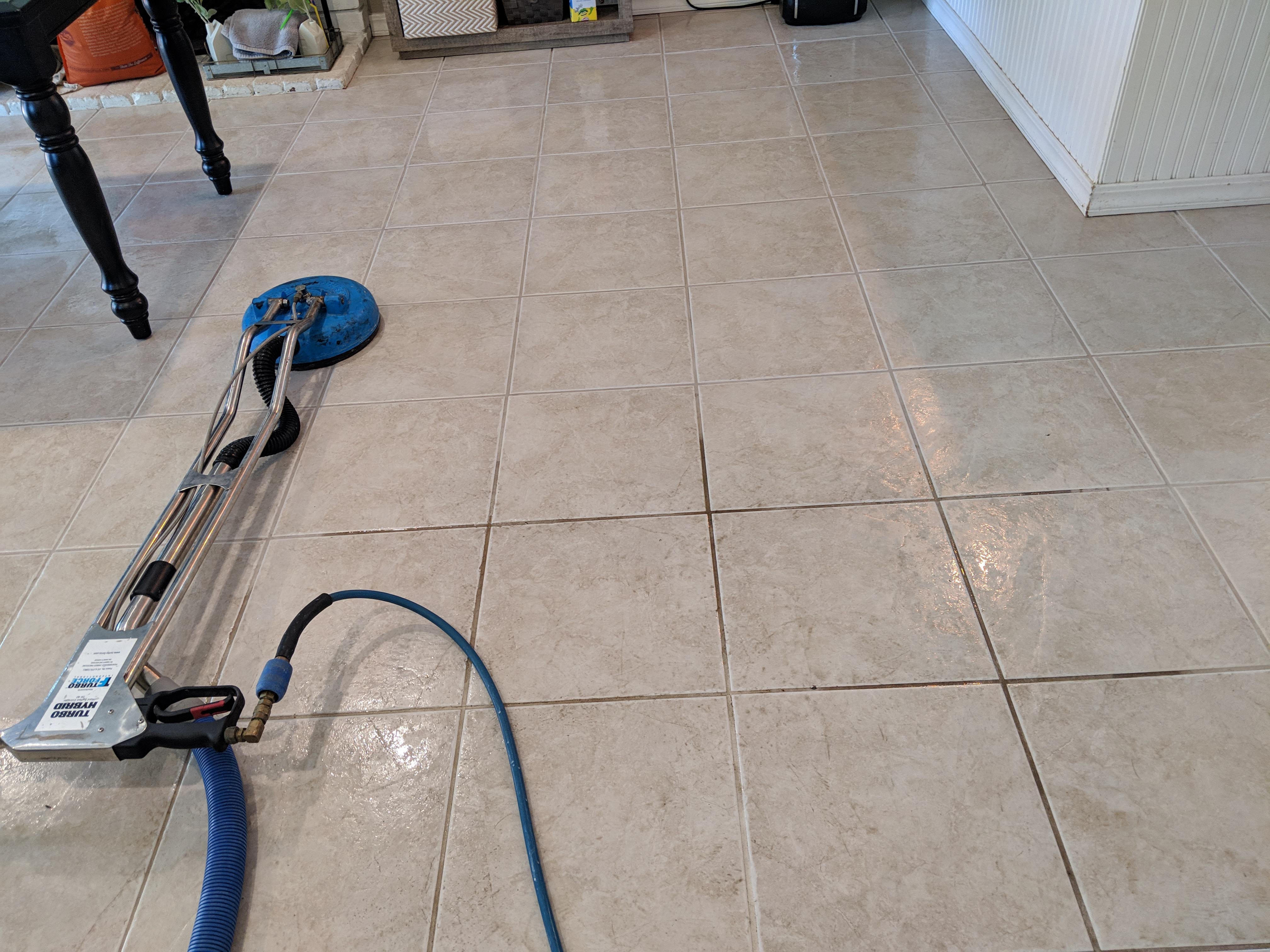 Tile and grout cleaning before and after